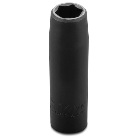 Proto 1/4 in Drive Impact Socket 14 mm Size, Black Oxide PO7314MHT